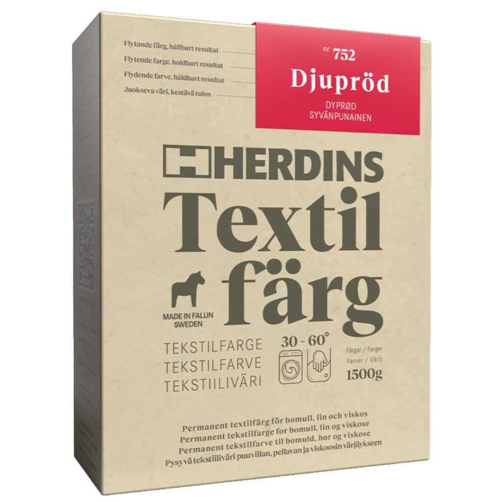 Herdins Textilfärg produktbild i nyansen Djupröd