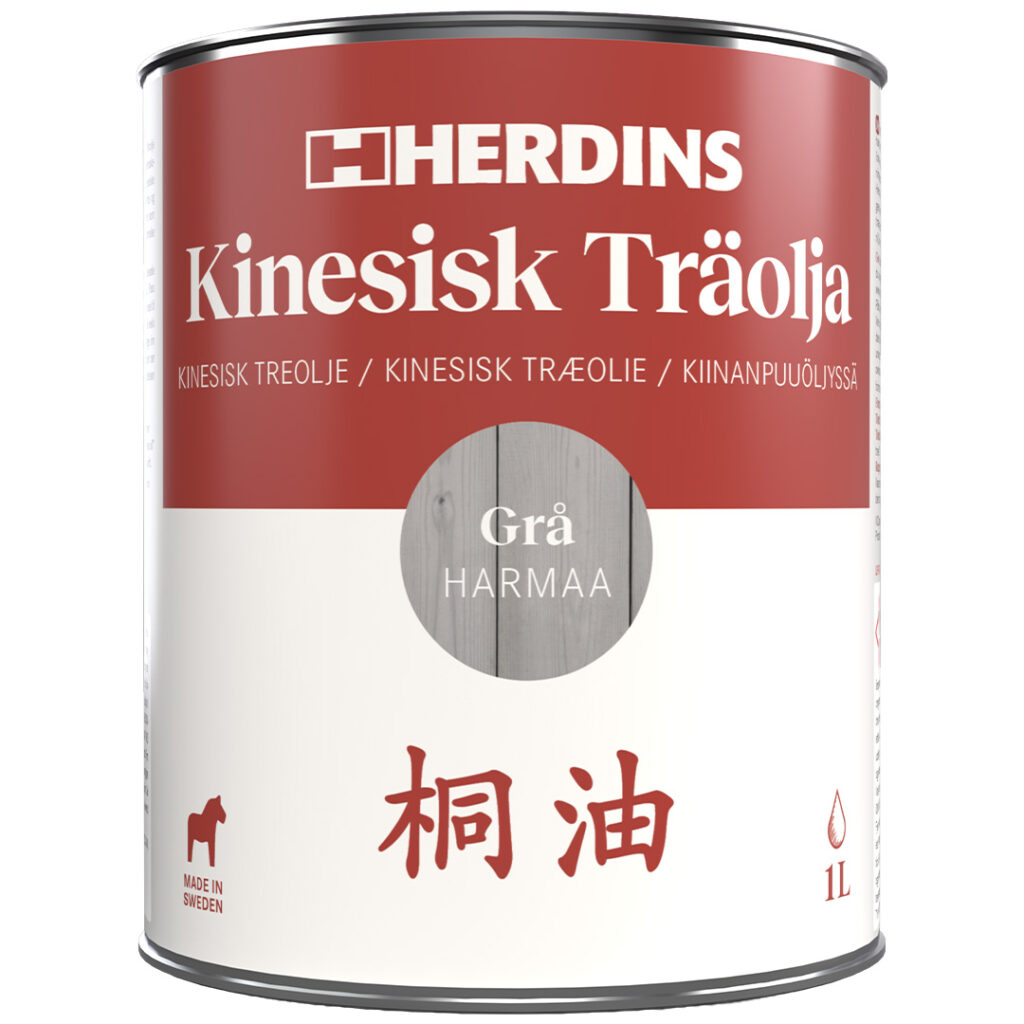 Herdins Kinesisk Träolja Pigmenterad Grå 1L produktbild