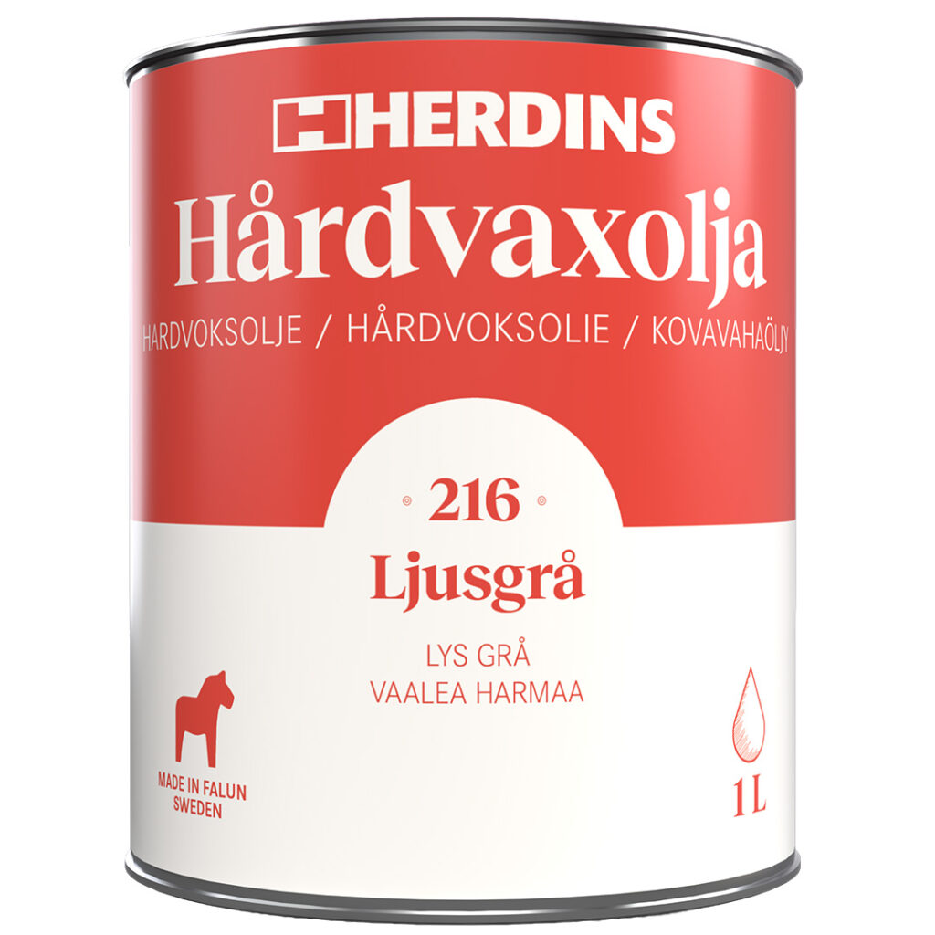 Herdins Hårdvaxolja Ljusgrå 1L produktbild