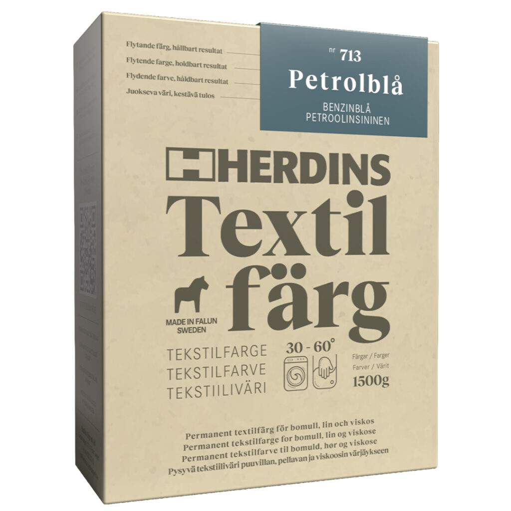 Herdins Textilfärg produktbild i nyansen Petrolblå