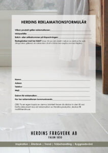 Reklamationsformulär Herdins Färgverk